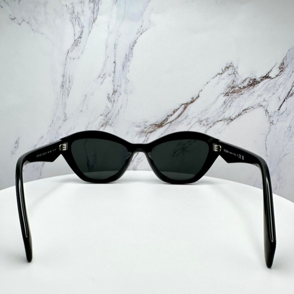 New PRADA Sunglasses Black Butterfly Cat Eye Logo Symbole Logo New - Picture 16 of 16